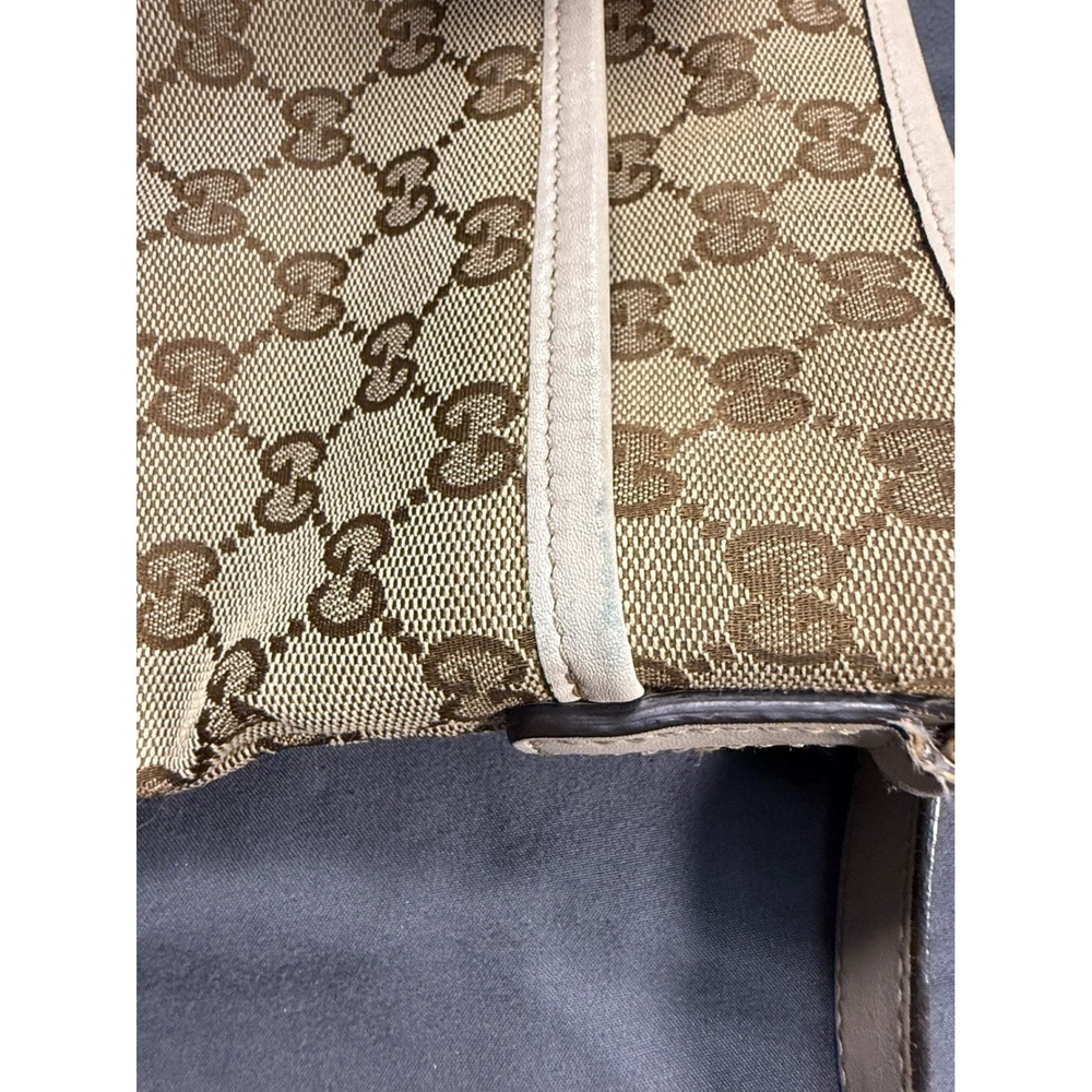 Gucci GG Monogram Canvas Messenger Crossbody Shoulder Bag‎ Beige Brownr - Picture 6 of 14